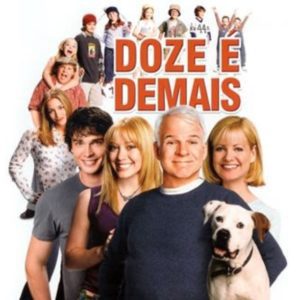 O p&ocirc;ster do filme Doze &eacute; Demais mostra uma fam&iacute;lia sorridente com pais, filhos e um cachorro na frente. Mais crian&ccedil;as em p&eacute; no topo. O t&iacute;tulo est&aacute; em grandes letras vermelhas sobre fundo branco.