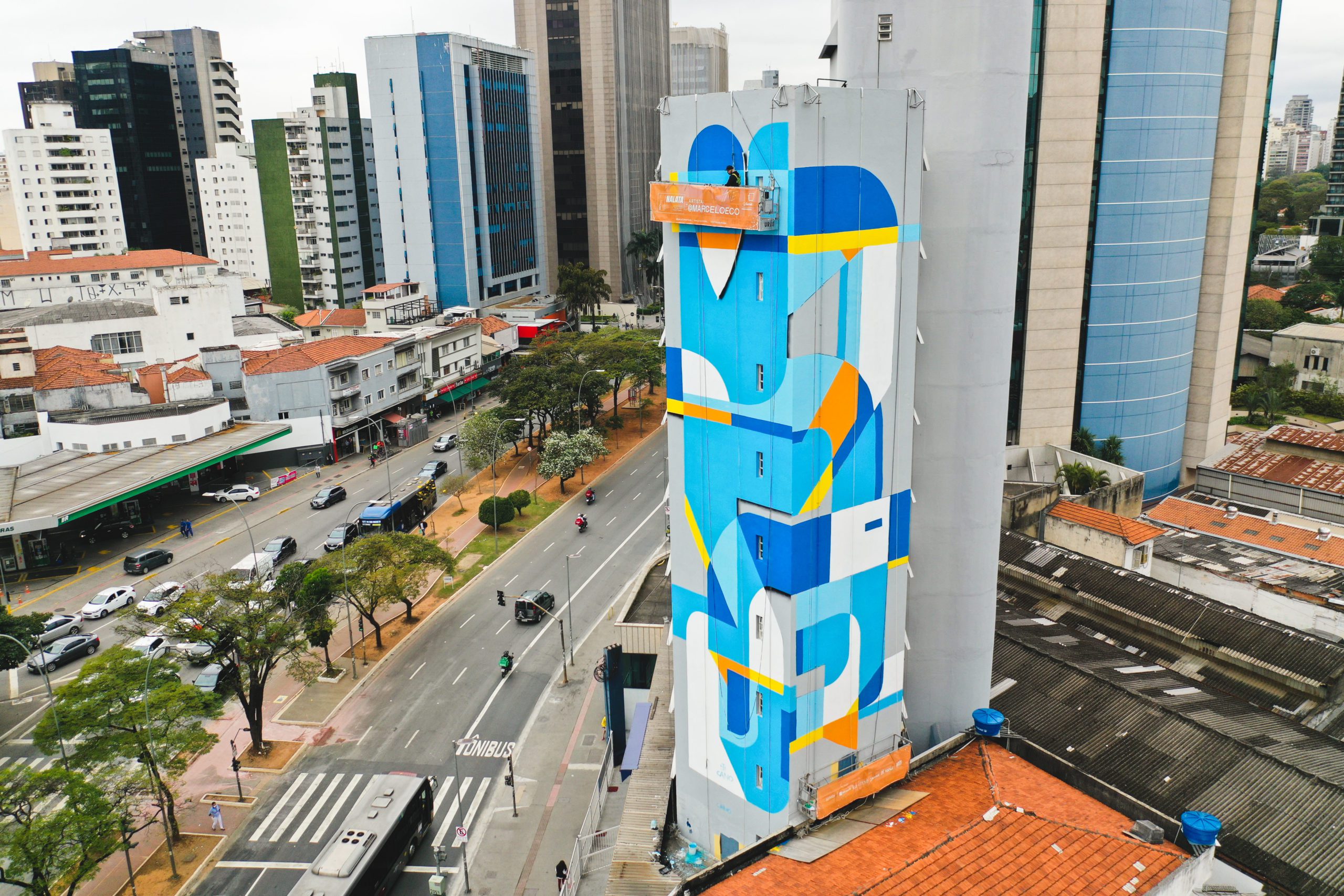 Foto que ilustra matéria sobre NaLata Festival mostra empena feita na edição de 2020