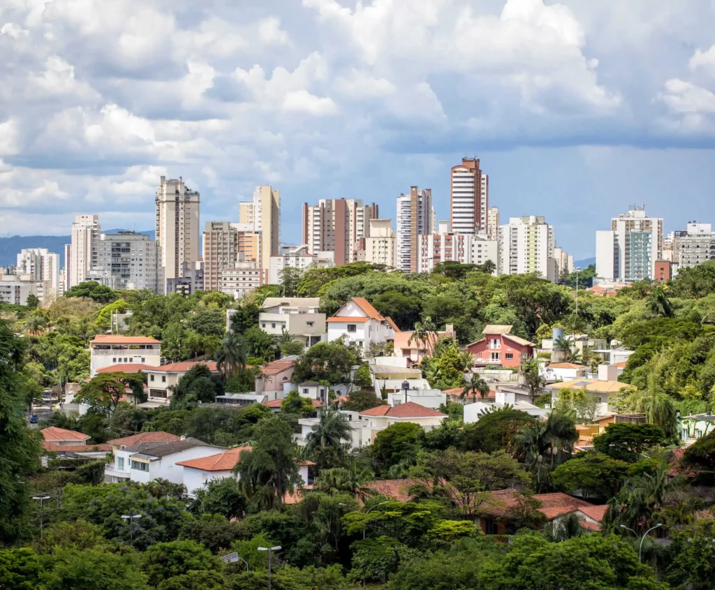 Imagem aérea da vizinhança de Perdizes mostra prédios, casas e vegetação da região para ilustrar matéria sobre a Zona Oeste e a divisão de zonas em SP